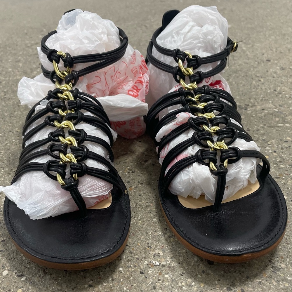 Coach Gillian Black Leather Womens gladiator Sandals Size 7.5 - Picture 4 of 16